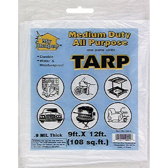 9' x 12' Plastic Drop Cloth 1 mil Medium Duty