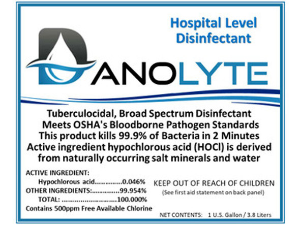 Danolyte Hospital Grade Disinfectant Label