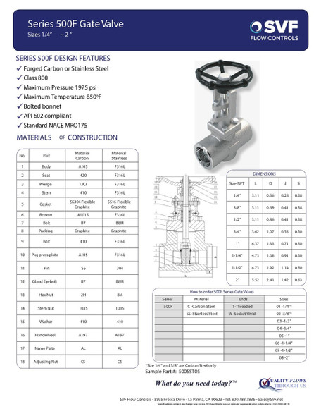 Series 500F Data Sheet