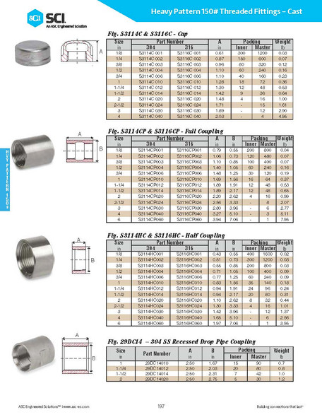 Stainless Steel Half Coupling Dimensions