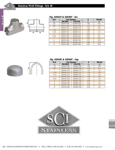 Schedule 40 Stainless Steel Weld Cap