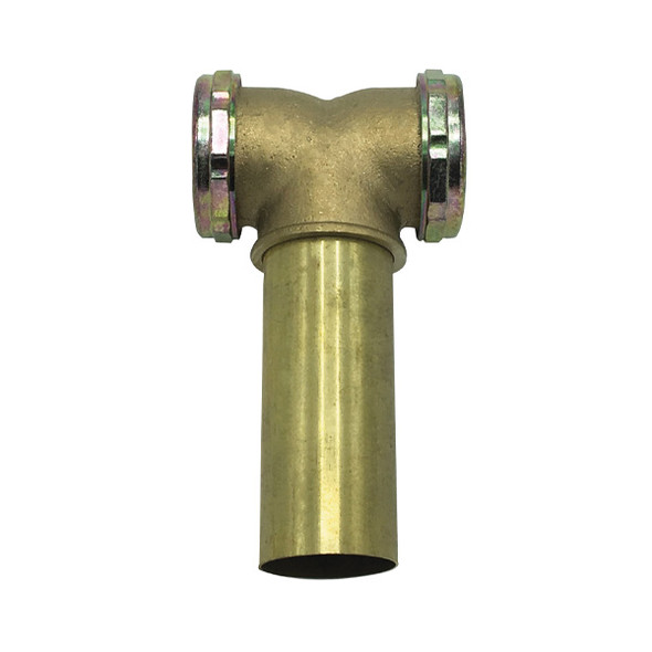 1 1/2" Rough Brass Twin Ell