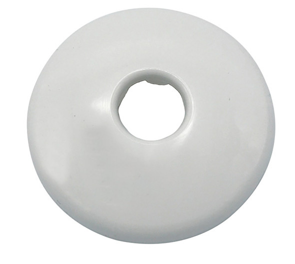 5/8" OD White Plastic Low Escutcheon