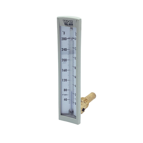 W-R Angle Brass Well Thermometer