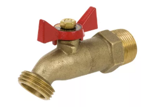 Brass Hose Bibb, 1/4 Turn MIP Inlet