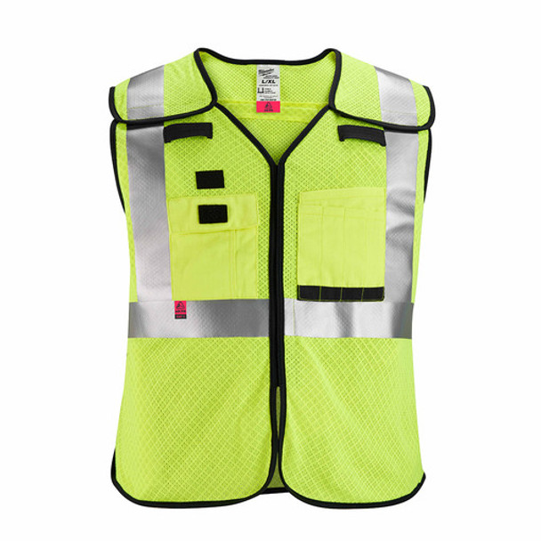 Milwaukee 48-73-5214 AR/FR Cat 1 Class 2 Breakaway High Visibility Yellow Mesh Safety Vest - 4XL/5XL