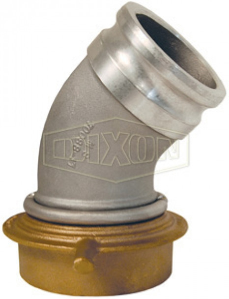 40A-45TCAL - Cam & Groove 45° Adapter x Swivel Railroad Tank Car Connection Elbow