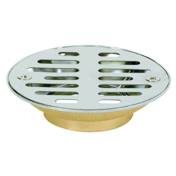 2" FIP Cast Brass Shower Drain w/ S.S. Grid Strainer
