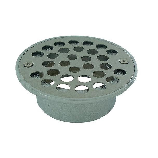 2" Inside Caulk Cast Brass Floor Drain w/ S.S. Stamped Strainer