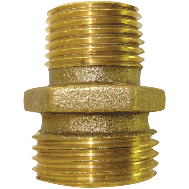 3/4" MHT X 1/2" MPT X 1/2" SWT Brass Hose Nipple