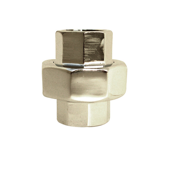 1/2" FPT THREADED BRASS UNION- CHROME PLATED