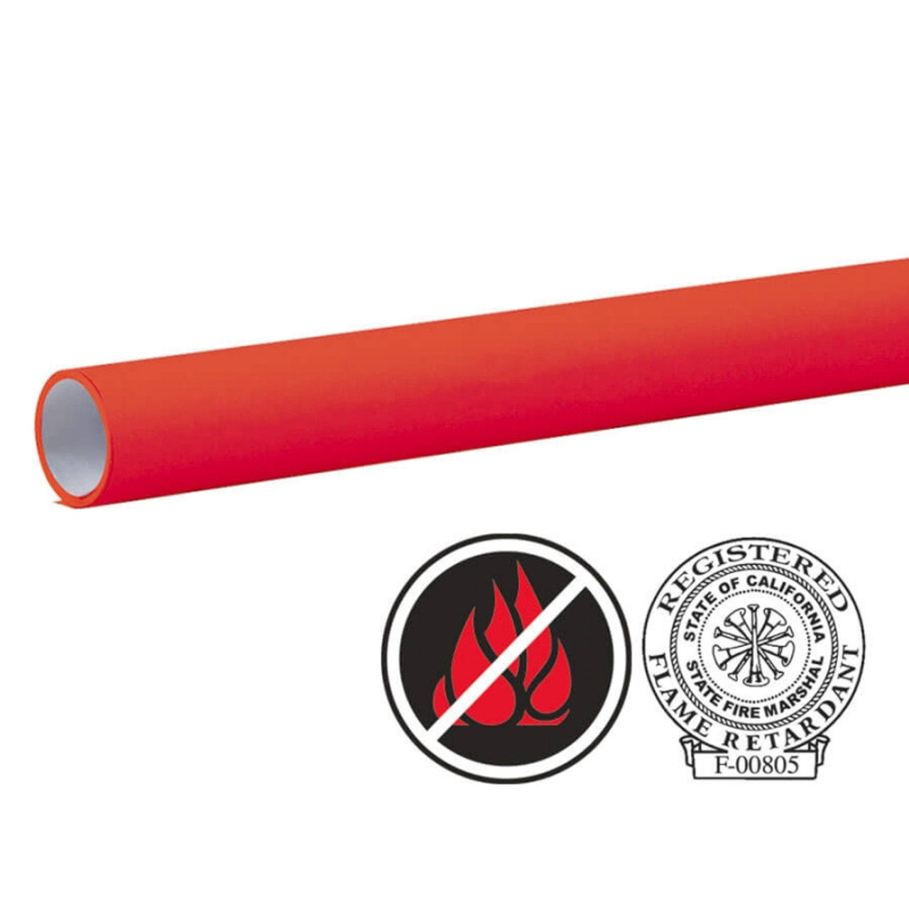 Pacon Flameless/Fadeless- 48"X100', Cherry Red Paper