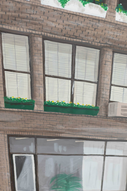 Hand Painted Canvas Backdrop - City Block - 6' x 9'