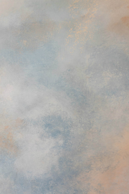 Hand Painted Canvas Backdrop - Textured Blue/Grey/Orange - 4' x 8