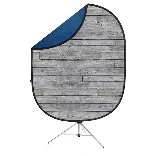 Collapsible Background  Grey Pine / Mottled Blue 5'x7' Collapsible Background  Grey Pine / Mottled Blue 5'x7'