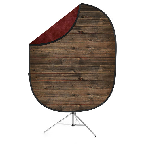Collapsible Background  Rustic Planks / Mottled Red 5'x7' Collapsible Background  Rustic Planks / Mottled Red 5'x7'