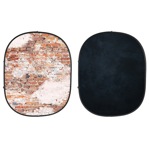 Collapsible Background  Weathered Brick / Black 5'x7' Collapsible Background  Weathered Brick / Black 5'x7'