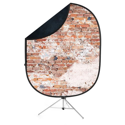 Collapsible Background  Weathered Brick / Black 5'x7' Collapsible Background  Weathered Brick / Black 5'x7'