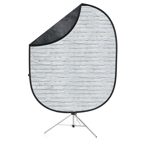 Collapsible Background  White Brick / Dark Grey 5'x7' Collapsible Background  White Brick / Dark Grey 5'x7'
