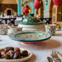 Glow and Clay artisan ceramic dinnerware plate featuring traditional Moroccan mandala art