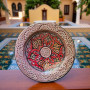 Glow and Clay hand-painted Moroccan ceramic dinner plate with fiery medallion design