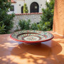Handmade Moroccan pottery plate artisan dinnerware with geometric and floral design