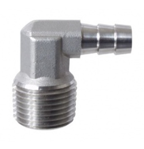 Stainless Steel - 1/2" mpt X 3/8" Barb Elbow