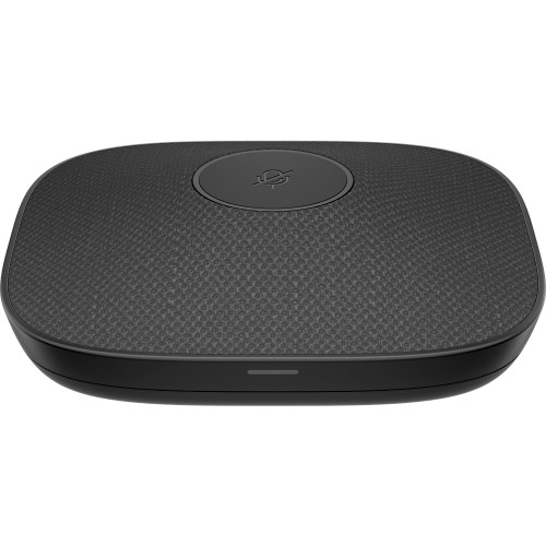 Poly Studio A2 Table Microphone, Black, Front, Unmuted