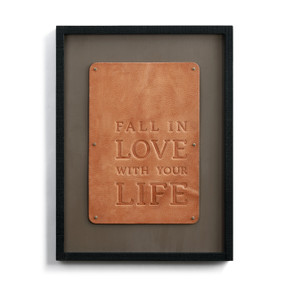 Love Your Life Wall Art Genuine Leather  Wood