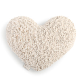 cream plush heart shaped pillow