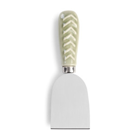 cheese spreading knife with green glazed ceramic handle