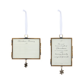 Metal Photo Ornaments - 2 Assorted  Writing Space