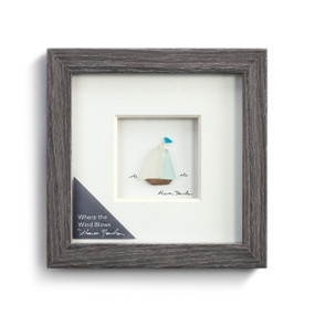 Where the Wind Blows Wall Art Pebble Wood Frame