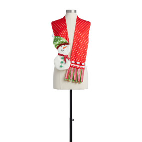 Lit Snowman & Stripes Scarf