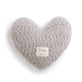 Giving Heart collection light grey heart pillow