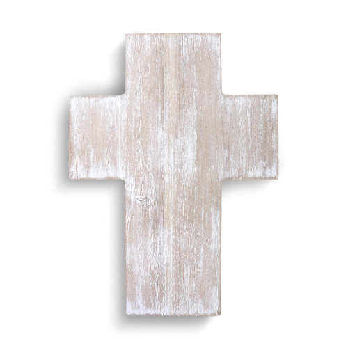 Small Whitewashed Wood Cross
