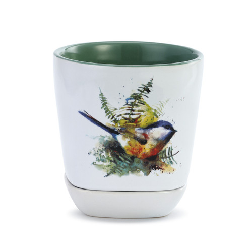 Chickadee and Ferns Cup and Trinket Set