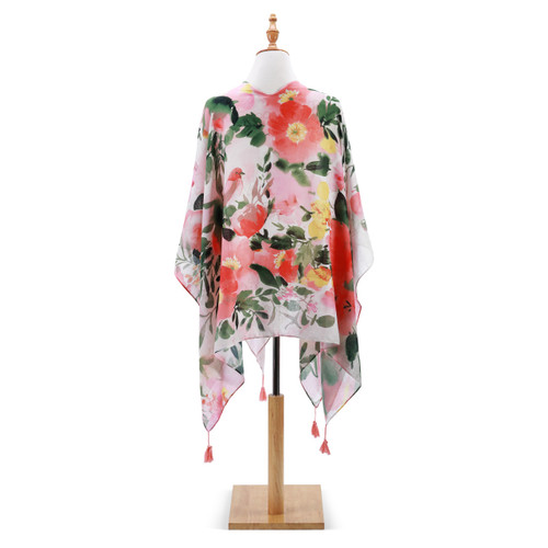 byDesign Lightweight Kimono with Spring Floral Pattern