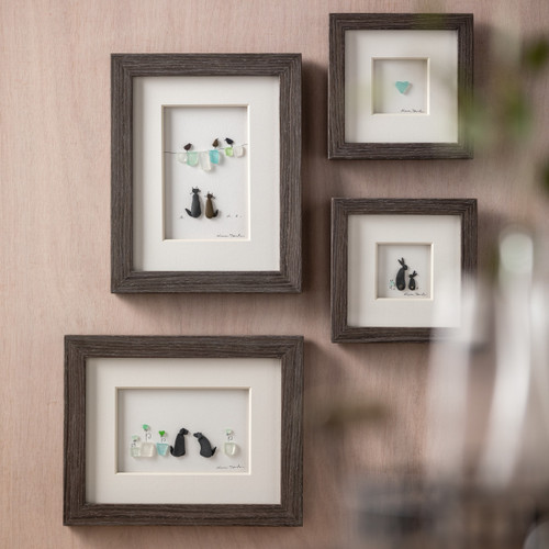 Furever Friends Wall Art Pebble Wood Frame