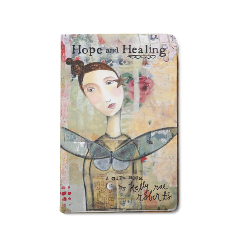 Multi-color 'hope and healing' plaque - image of angel figurine centered