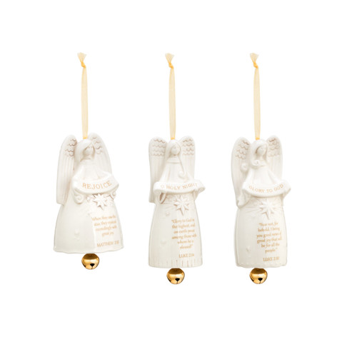 Angel Bells Ornaments - 3 Assorted