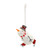 Blown Glass Skating Snowman Ornament Glitter