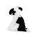 back view of black and white fluffy stuffed dog