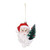 Small red/white santa face ornament holding green tree