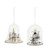 Holiday Cloche Ornaments Set of 2 Assorted