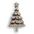 Close view of silver tree token figurine topper