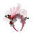 Pink headband with silver confetti and 'all the jingle ladies' in pink/white round tag