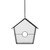 wire and glass bird house hanging from chain