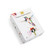 Front overview of white box with splatter rainbow printed birds on it - nature notecard set