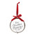 glass ball ornament with Our Christmas Memories and red ribbon